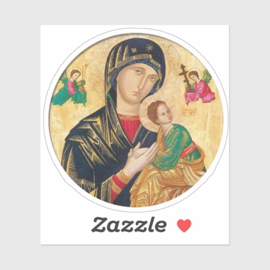 天使のアイコンを持つテオトコスとキリストの子供 シール (シート)