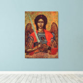 天使のアイコン，ギリシャ語， 18世紀 キャンバスプリント (インサイチュ (ウッドフロア))