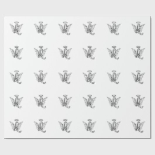 天使のアルファベットによってL大文字はハローが飛びます ラッピングペーパー (フラット)