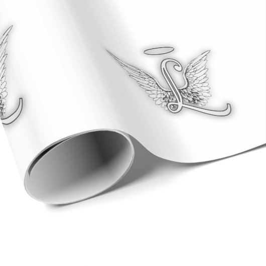 天使のアルファベットによってL大文字はハローが飛びます ラッピングペーパー (ロールコーナー)