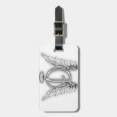 天使のアルファベットDの最初の後者によってはハローが飛びます ラゲッジタグ (正面縦)