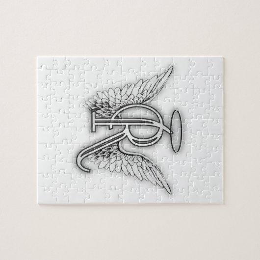 天使のアルファベットRの大文字によってはハローが飛びます ジグソーパズル (横)