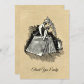 天使のイラストが入ったブックサンクスカード サンキューカード (正面/裏面)