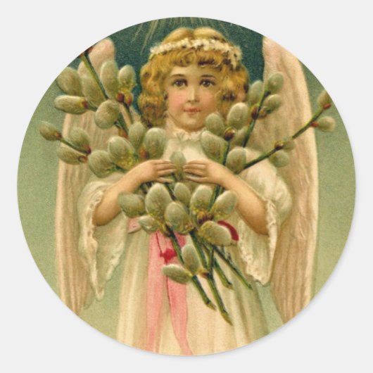天使のイースタースティッカー ラウンドシール (正面)