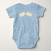 天使のウイング付き - カスタマイズ可能 ベビーボディスーツ (裏面)