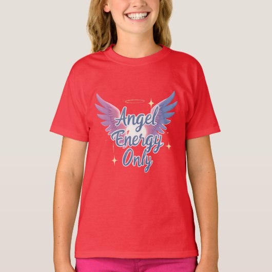 天使のエネルギーオンリー – かわいい美学Tシャツ Tシャツ (正面)
