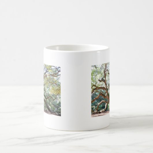 天使のオークの木のギフト コーヒーマグカップ (中央)
