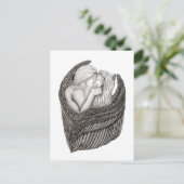 天使のキス , モノクロ デザイン ポストカード (スタンド正面)