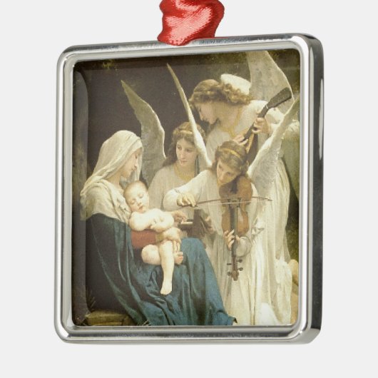 天使のクリスマスの出生のイエス・キリストの飼い葉桶の歌 メタルオーナメント (左)