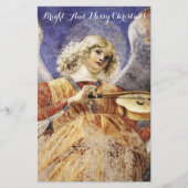 天使のクリスマスの挨拶をする音楽 便箋 (正面)