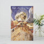 天使のクリスマスの挨拶をする音楽 便箋 (スタンド正面)