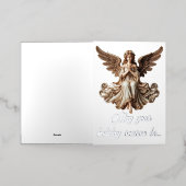 天使のクリスマスの挨拶 箔シーズンカード (外側レイダウン)