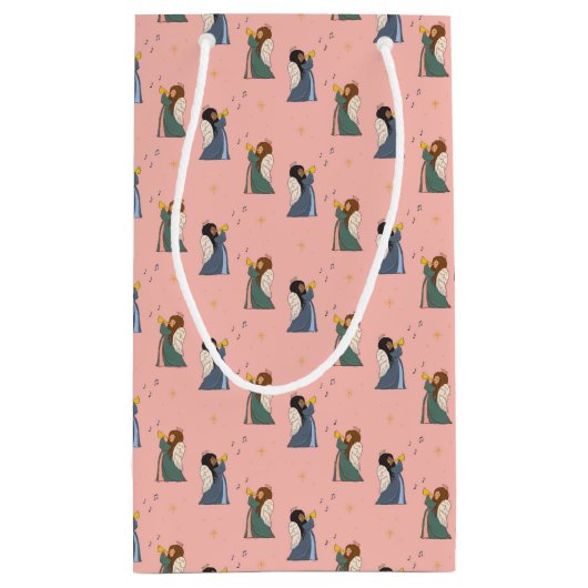 天使のクリスマスを祝う スモールペーパーバッグ (裏面)