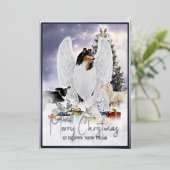 天使のクリスマスイブ、トリコラーコリーエンジェル – 箔シーズンカード (立ち正面)