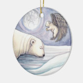天使のクリスマスオーナメント付きホッキョクグマ セラミックオーナメント (左)