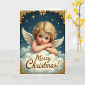 天使のクリスマスカード カード (黄色い花)