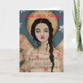 天使のクリスマスカードOは忠実なすべてのYeを来ます シーズンカード (正面)