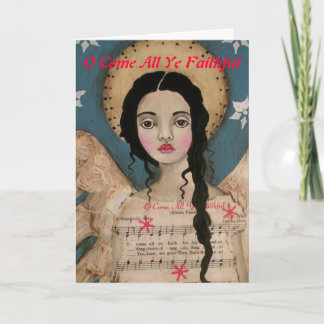 天使のクリスマスカードOは忠実なすべてのYeを来ます シーズンカード