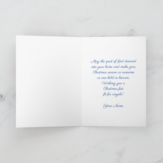 天使のクリスマスグリーティングカードに合うクリスマス カード (内部)