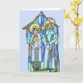 天使のクリスマスグリーティングカードに合うクリスマス カード (黄色い花)