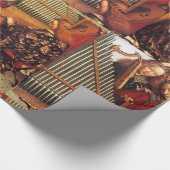 天使のクリスマスパーチメントを作る音楽 ラッピングペーパー (角)