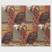 天使のクリスマスパーチメントを作る音楽 ラッピングペーパー (フラット)