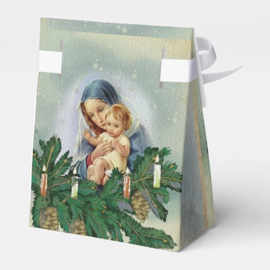 天使のクリスマスメリーとキャンドルライトのイエス フェイバーボックス (裏面サイド)