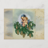 天使のクリスマスメリーとキャンドルライトのイエス ポストカード (正面)