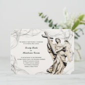 天使のクロス カトリック結婚式招待状 招待状 (スタンド正面)