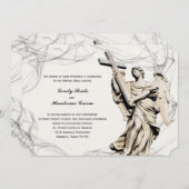 天使のクロス カトリック結婚式招待状 招待状 (正面/裏面)