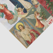 天使のコラージュをフィーチャーした非常に古いクリスマスカード 薄葉紙 (詳細)