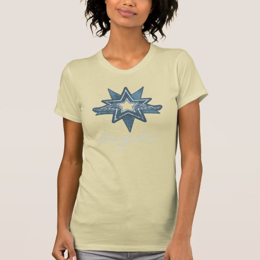 天使のスターレディースブルーヒューズTシャツ Tシャツ (正面)
