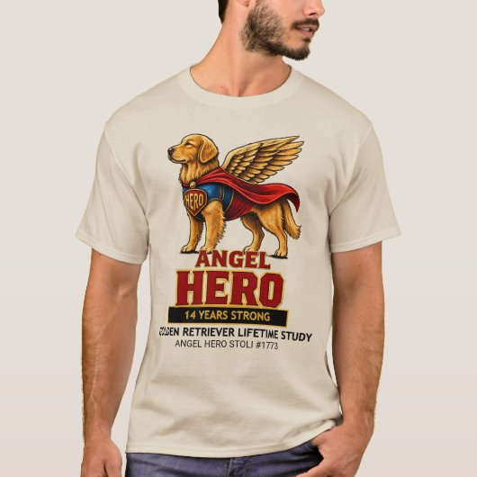 天使のスーパーヒーローデザイン Tシャツ (正面)