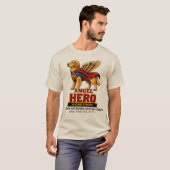 天使のスーパーヒーローデザイン Tシャツ (正面フル)