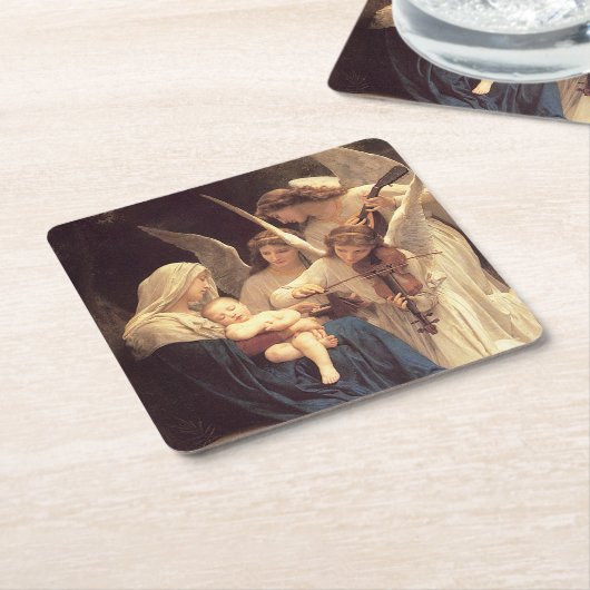 天使のセレナーデメリーおよびイエス・キリスト スクエアペーパーコースター (アングル)