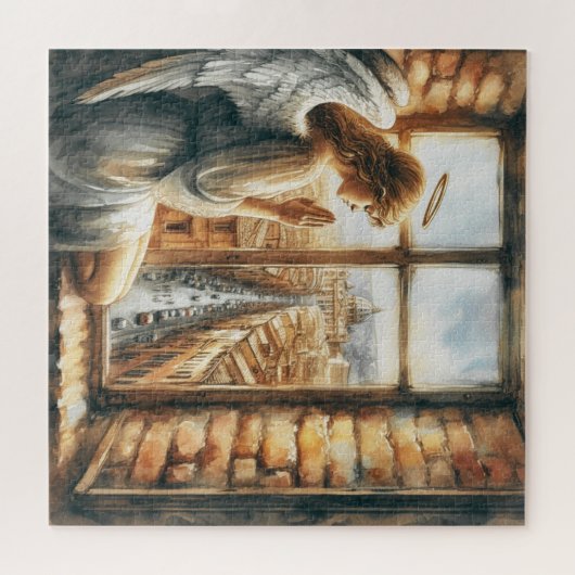 天使のセレニティ:旧市街の通りの守護者 ジグソーパズル (横)