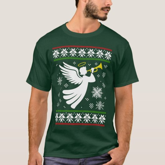 天使のダサ可愛いクリスマスセーター Tシャツ (正面)