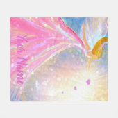 天使のハートのパーソナライズな白熱光輝のカスタム フリースブランケット (正面(横))