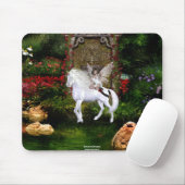 天使のハートのユニコーンの白い美しい7 マウスパッド (マウス)