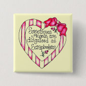 天使のハートのScrapbookerのTシャツおよびギフト 缶バッジ (正面)