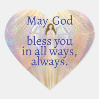 天使のハート祈神がクリスチャンのステッカーを祝福 ハートシール