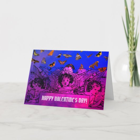天使のバレンタインデーのグリーティングカード カード (正面)