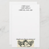 天使のパーソナライズな静止した 便箋 (正面/裏面)