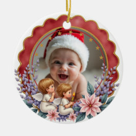 天使のファースト・ノエル 赤ちゃんのクリスマス1st Xmas 両面 セラミックオーナメント