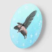 天使のブタ ラージ壁時計 (傾斜)
