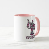 天使のマグのピンクのカムフラージュ マグカップ (正面右)