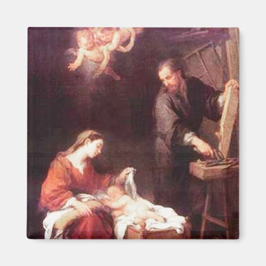 天使のマグネットと神聖な家族ヴィンテージ マグネット (正面)