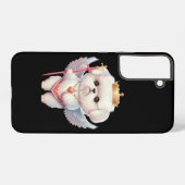 天使のマルチーズの子犬、マルチーズの犬好きさんや飼い主さん SAMSUNG GALAXYケース (裏面横)