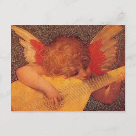 天使のミュージシャンのクリスマス シーズンポストカード (正面)