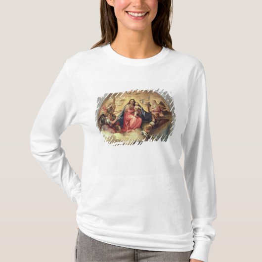 天使のミュージシャンを持つヴァージンそして子供 Tシャツ (正面)